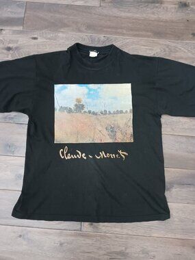 90s Claude Monet art shirt size xl